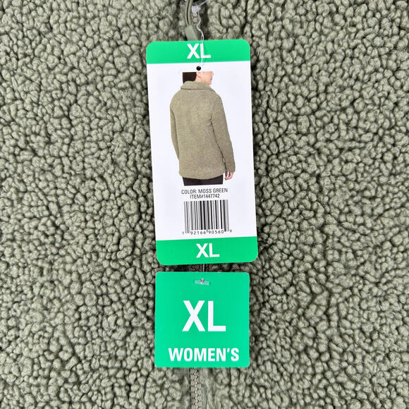 32 Degrees Heat Women's Moss Green Fleece Jacket XL Soft Warm Full Zip - Picture 3 of 7